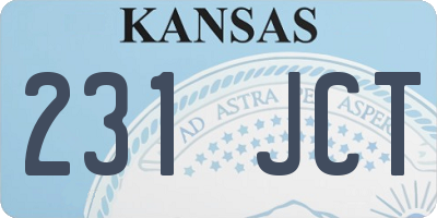 KS license plate 231JCT