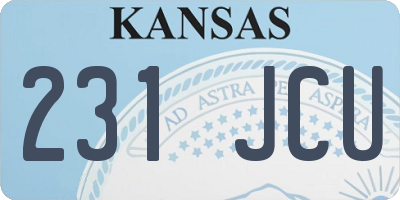 KS license plate 231JCU