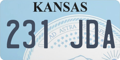 KS license plate 231JDA