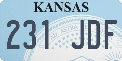 KS license plate 231JDF