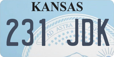 KS license plate 231JDK