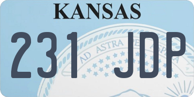 KS license plate 231JDP