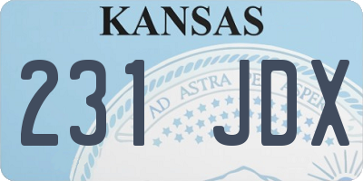 KS license plate 231JDX