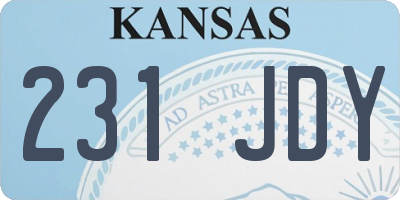 KS license plate 231JDY