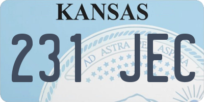 KS license plate 231JEC