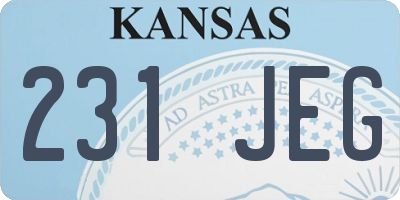 KS license plate 231JEG