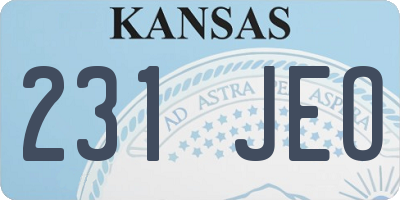 KS license plate 231JEO