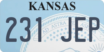 KS license plate 231JEP