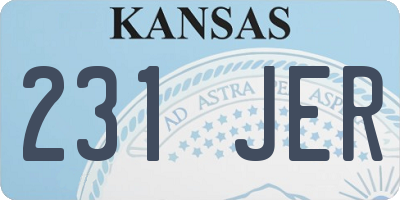 KS license plate 231JER