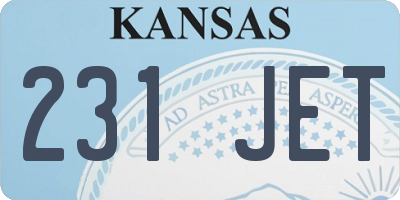 KS license plate 231JET