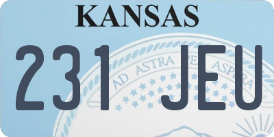 KS license plate 231JEU