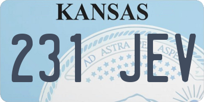 KS license plate 231JEV