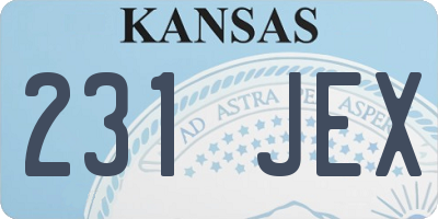 KS license plate 231JEX