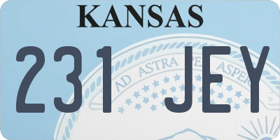 KS license plate 231JEY