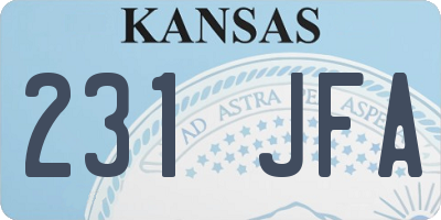 KS license plate 231JFA