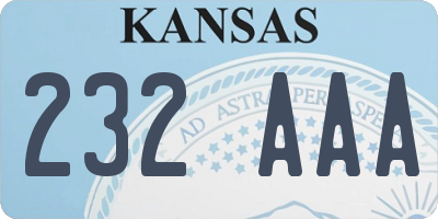 KS license plate 232AAA