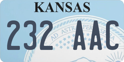 KS license plate 232AAC