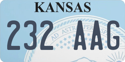 KS license plate 232AAG
