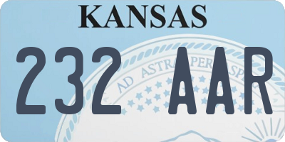 KS license plate 232AAR