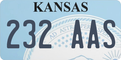 KS license plate 232AAS