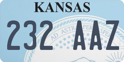 KS license plate 232AAZ