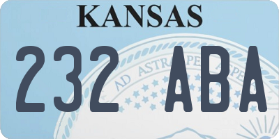 KS license plate 232ABA
