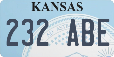 KS license plate 232ABE
