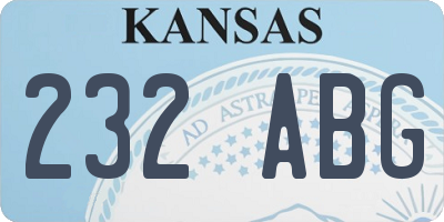 KS license plate 232ABG