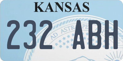 KS license plate 232ABH