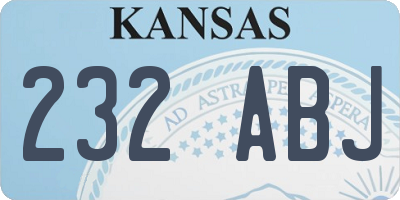 KS license plate 232ABJ
