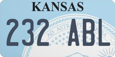 KS license plate 232ABL