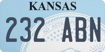 KS license plate 232ABN