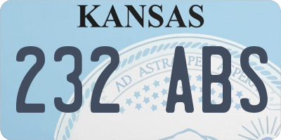 KS license plate 232ABS