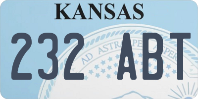 KS license plate 232ABT