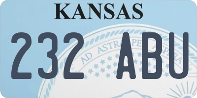 KS license plate 232ABU