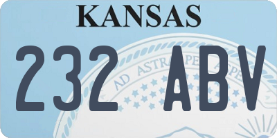 KS license plate 232ABV