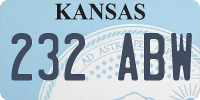 KS license plate 232ABW
