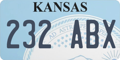 KS license plate 232ABX