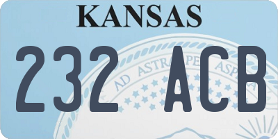 KS license plate 232ACB