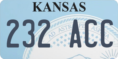 KS license plate 232ACC