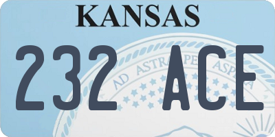 KS license plate 232ACE