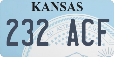 KS license plate 232ACF