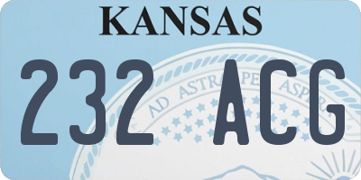KS license plate 232ACG