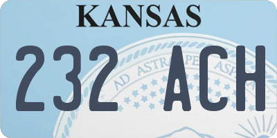KS license plate 232ACH