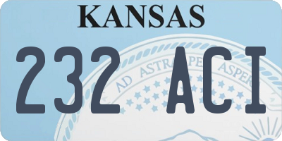 KS license plate 232ACI