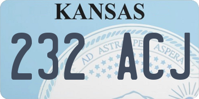 KS license plate 232ACJ