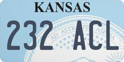 KS license plate 232ACL