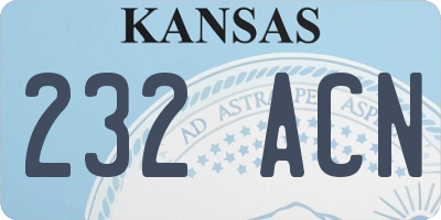KS license plate 232ACN