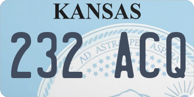 KS license plate 232ACQ