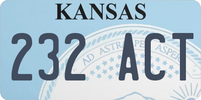 KS license plate 232ACT